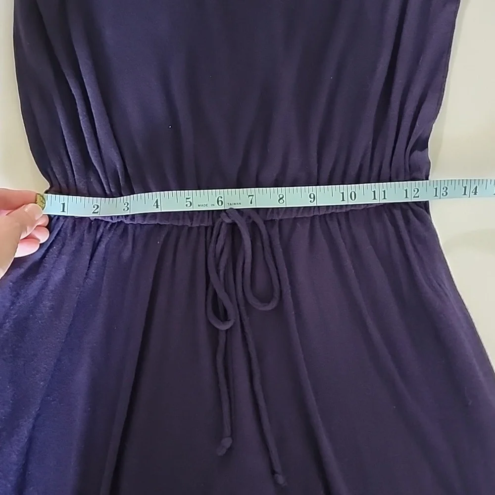 Navy Blue One Shoulder Jersey Jumpsuit - Picture 7 of 8